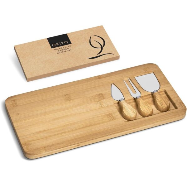Okiyo Chizu Bamboo Cheese Board Set - Image 3
