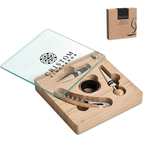 Okiyo Budonoki Bamboo Wine Accessories set - Image 7