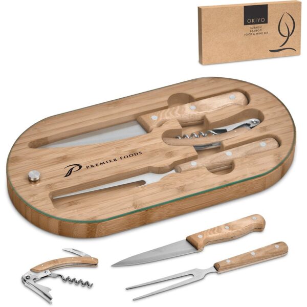 Okiyo Suraisu Bamboo Food & Wine Set - Image 5