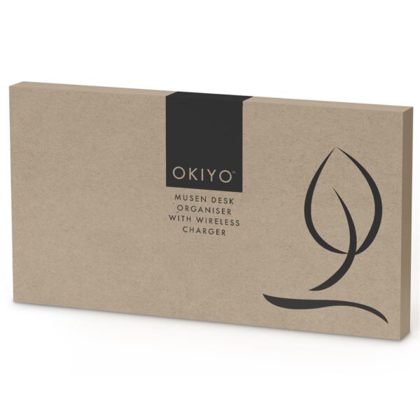 Okiyo Musen Bamboo Wireless Charger Desk Organiser - Image 6