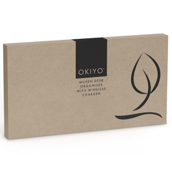 Okiyo Musen Bamboo Wireless Charger Desk Organiser - Image 3