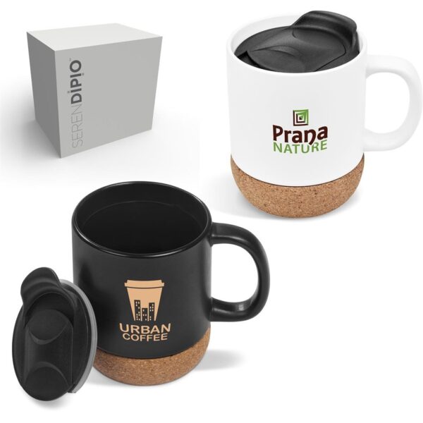 Serendipio Sienna Cork & Ceramic Coffee Mug - 340ml - Image 4