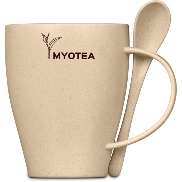 Okiyo Kawai Wheat Straw Mug & Spoon - 350ml - Image 2