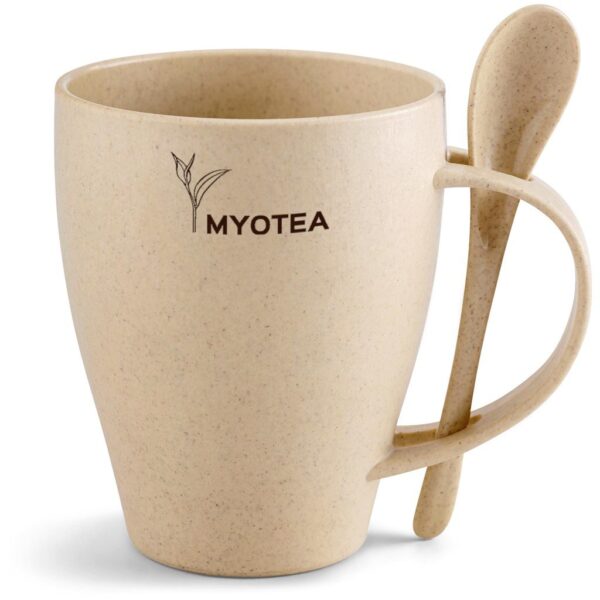 Okiyo Kawai Wheat Straw Mug & Spoon - 350ml - Image 6