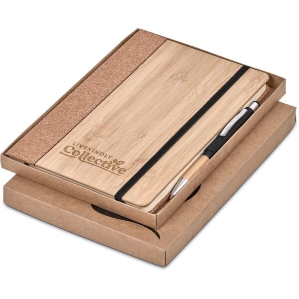Okiyo Eri Bamboo & Cork Notebook & Pen Set - Image 2