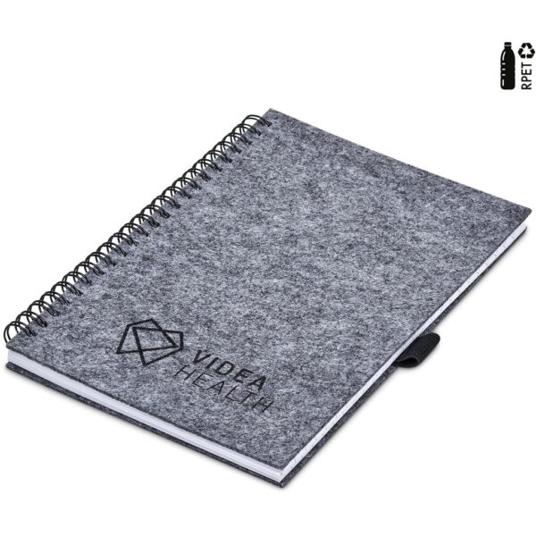 Okiyo Fuji Recycled PET Felt A5 Spiral Notebook - Image 2