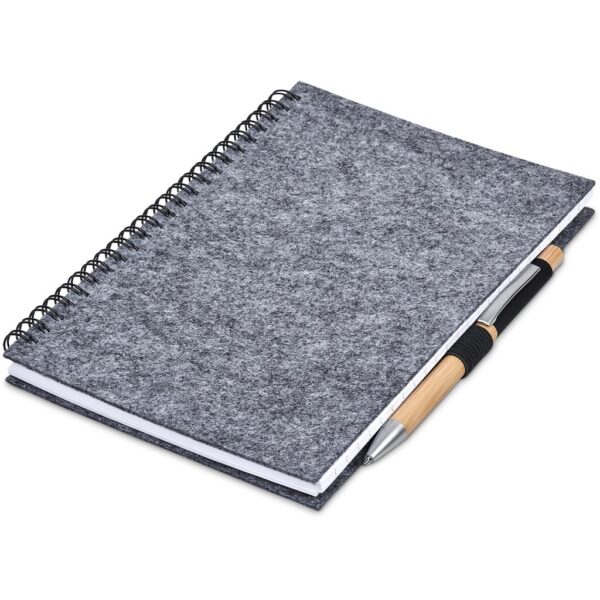 Okiyo Fuji Recycled PET Felt A5 Spiral Notebook - Image 4