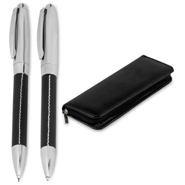 Charisma Ball Pen & Pencil Set - Black - Image 3