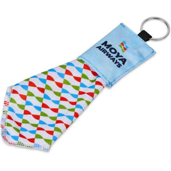 Hoppla Aquila Polyester Keyring Pouch with Cleaning Cloth - Image 2