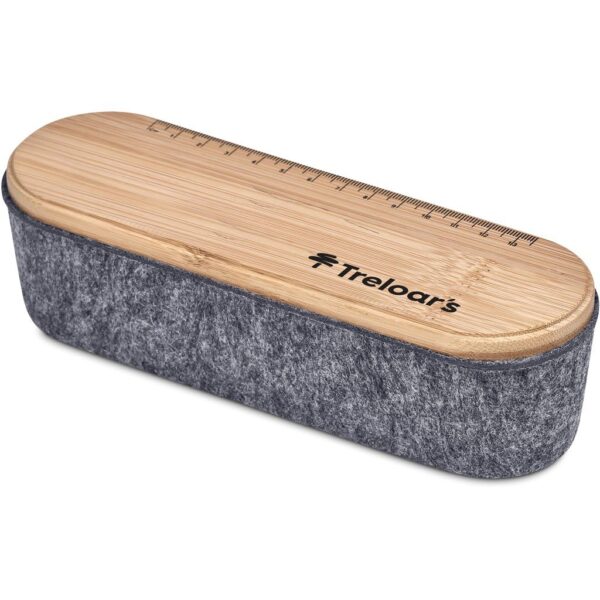 Okiyo Byoga Recycled PET Felt & Bamboo Stationery Case - Image 4