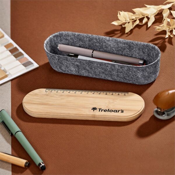 Okiyo Byoga Recycled PET Felt & Bamboo Stationery Case - Image 6