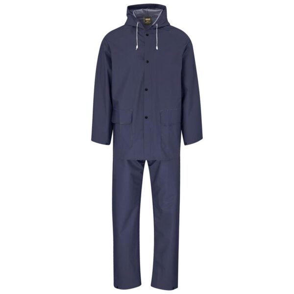 Light Hurricane Rubberised Polyester/PVC Rainsuit - Navy - Image 2