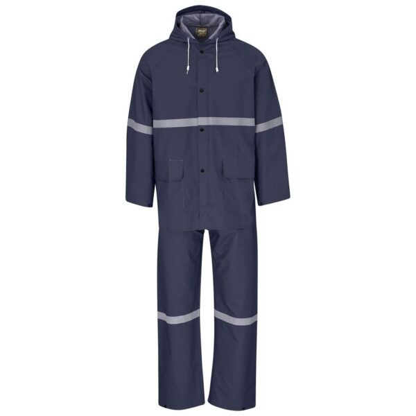 Light Duty Tornado  Hi-Viz Reflective  Rubberised Rainsuit - Navy - Image 2