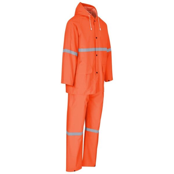 Light Duty Tornado  Hi-Viz Reflective  Rubberised Rainsuit - Orange - Image 4