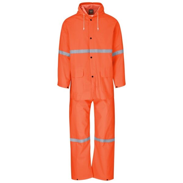 Light Duty Tornado  Hi-Viz Reflective  Rubberised Rainsuit - Orange - Image 2