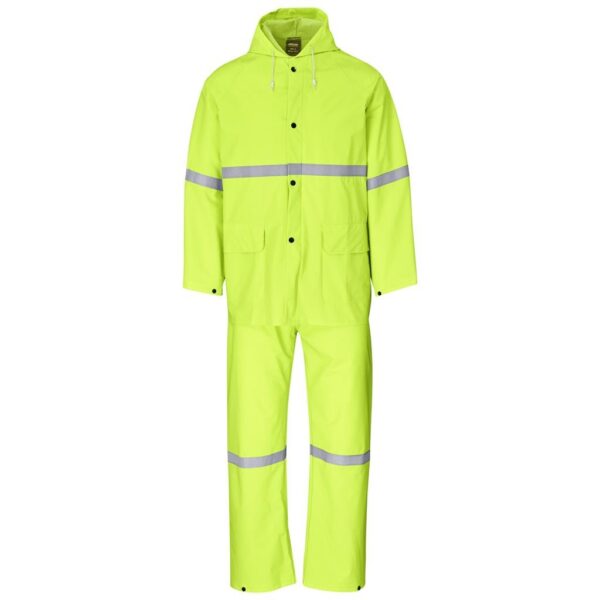 Light Duty Tornado  Hi-Viz Reflective  Rubberised Rainsuit - Yellow - Image 2