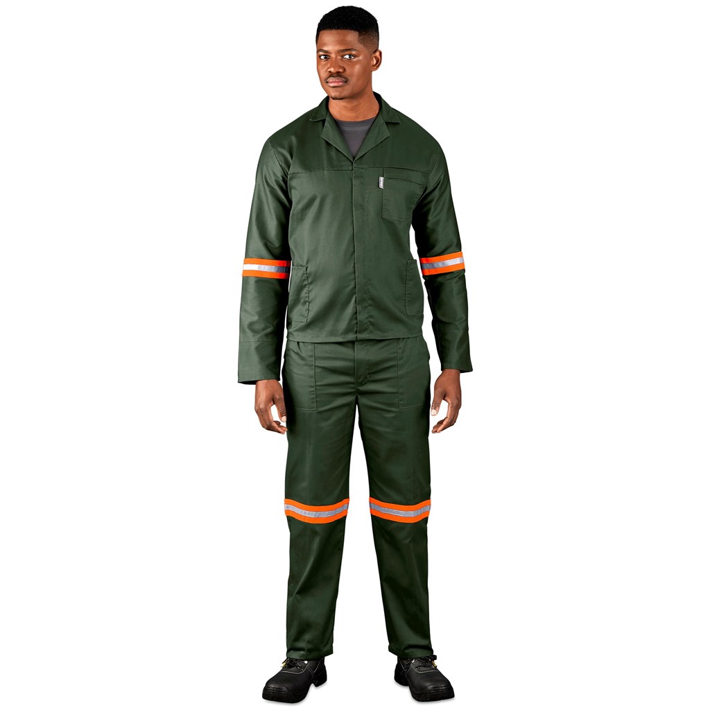 Acid Resistant Polycotton Conti Suit - Reflective Arm & Legs - Orange Tape - Image 2