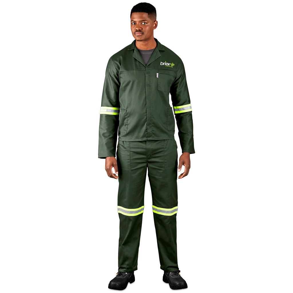 Acid Resistant Polycotton Conti Suit - Reflective Arm, Legs & Back - Yellow Tape - Image 4