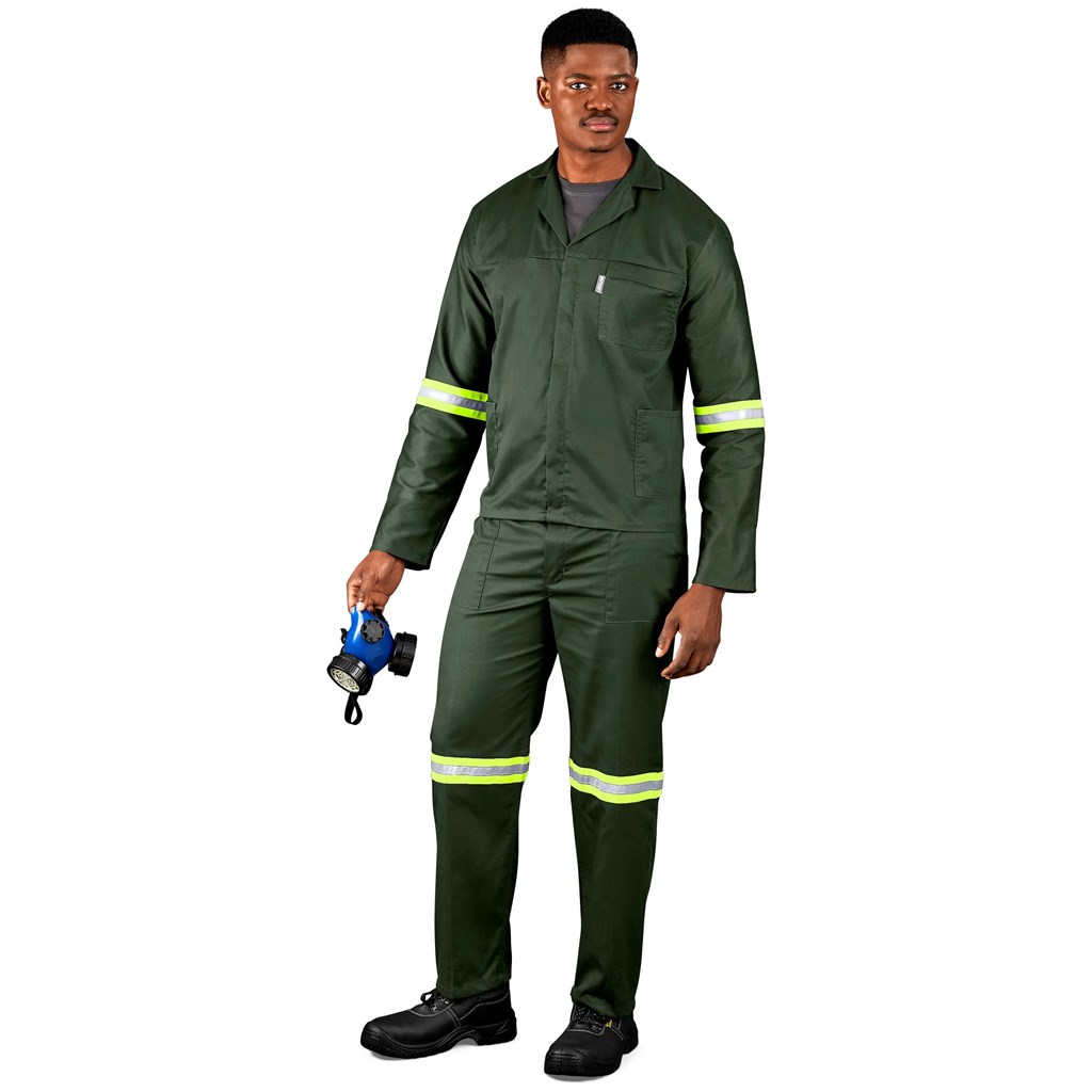 Acid Resistant Polycotton Conti Suit - Reflective Arm, Legs & Back - Yellow Tape - Image 5