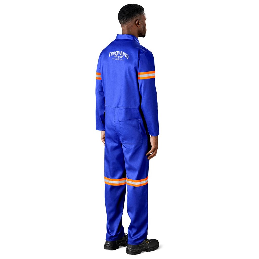 Safety Polycotton Boiler Suit - Reflective Arms & Legs - Orange Tape - Image 4