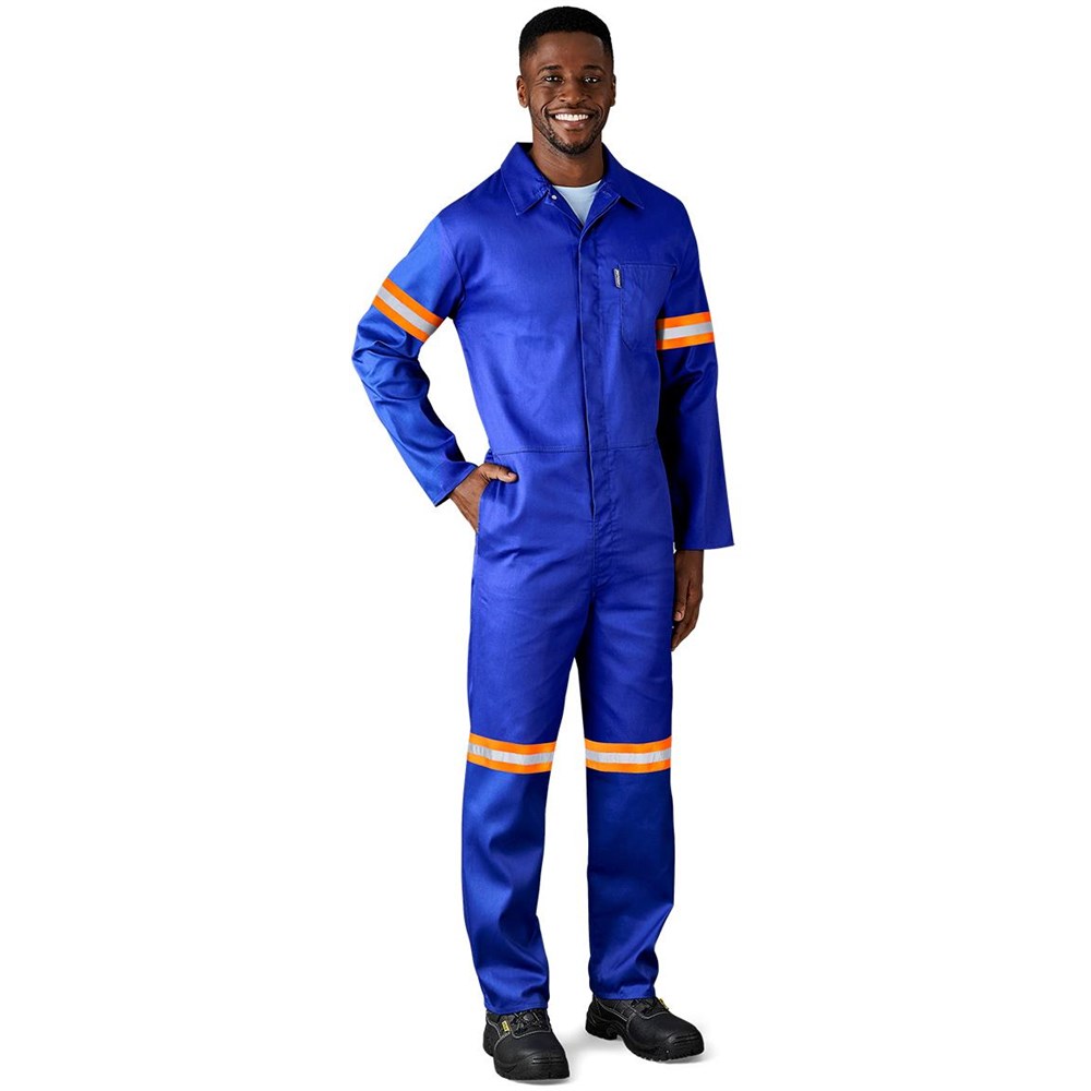 Safety Polycotton Boiler Suit - Reflective Arms & Legs - Orange Tape - Image 6