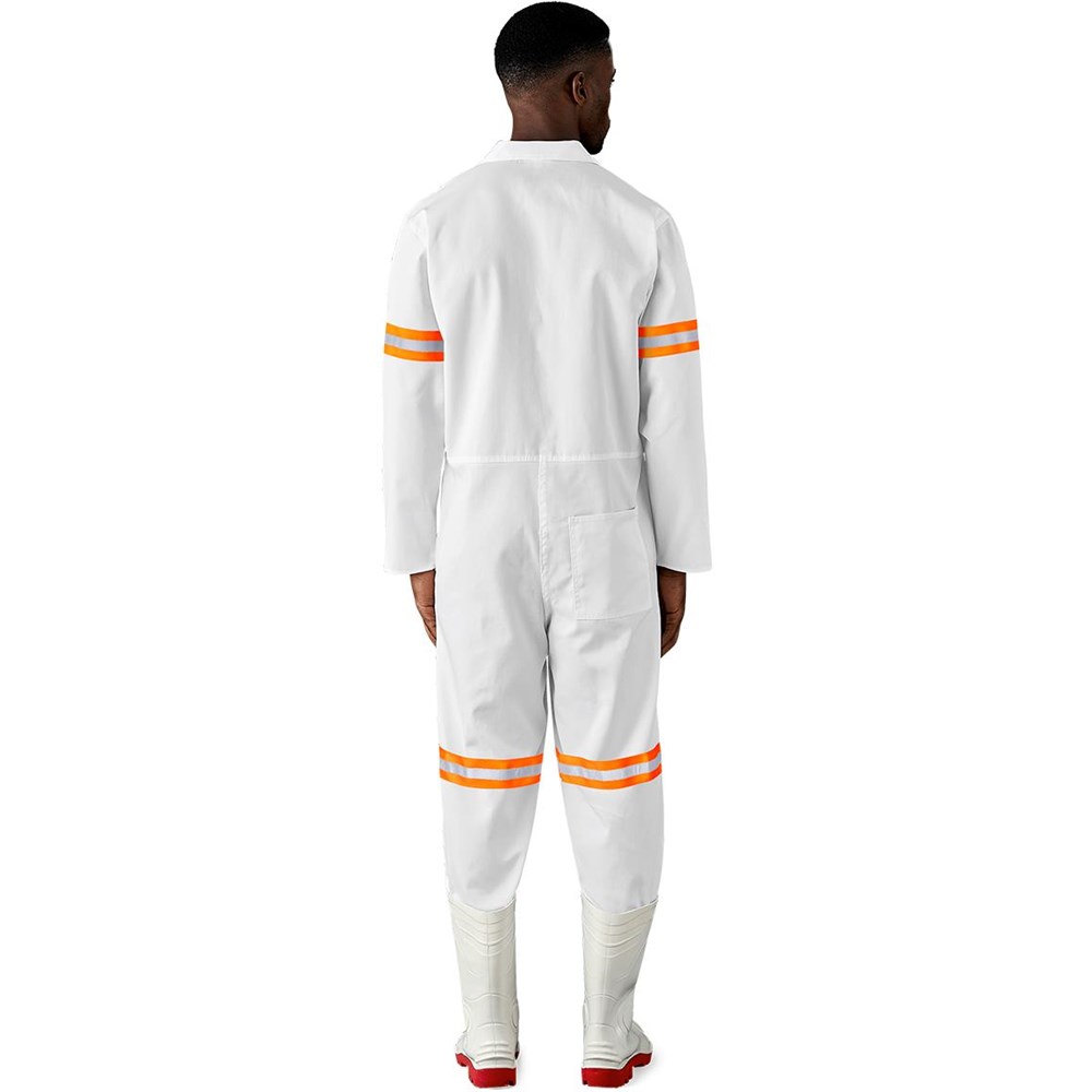 Safety Polycotton Boiler Suit - Reflective Arms & Legs - Orange Tape - Image 8