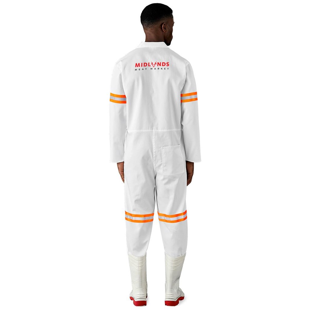 Safety Polycotton Boiler Suit - Reflective Arms & Legs - Orange Tape - Image 7