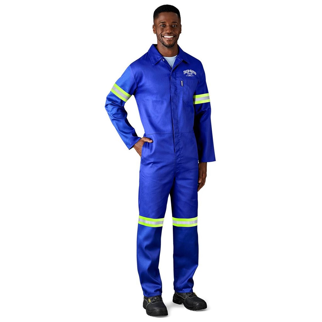Safety Polycotton Boiler Suit - Reflective Arms Legs & Back - Yellow Tape - Image 5