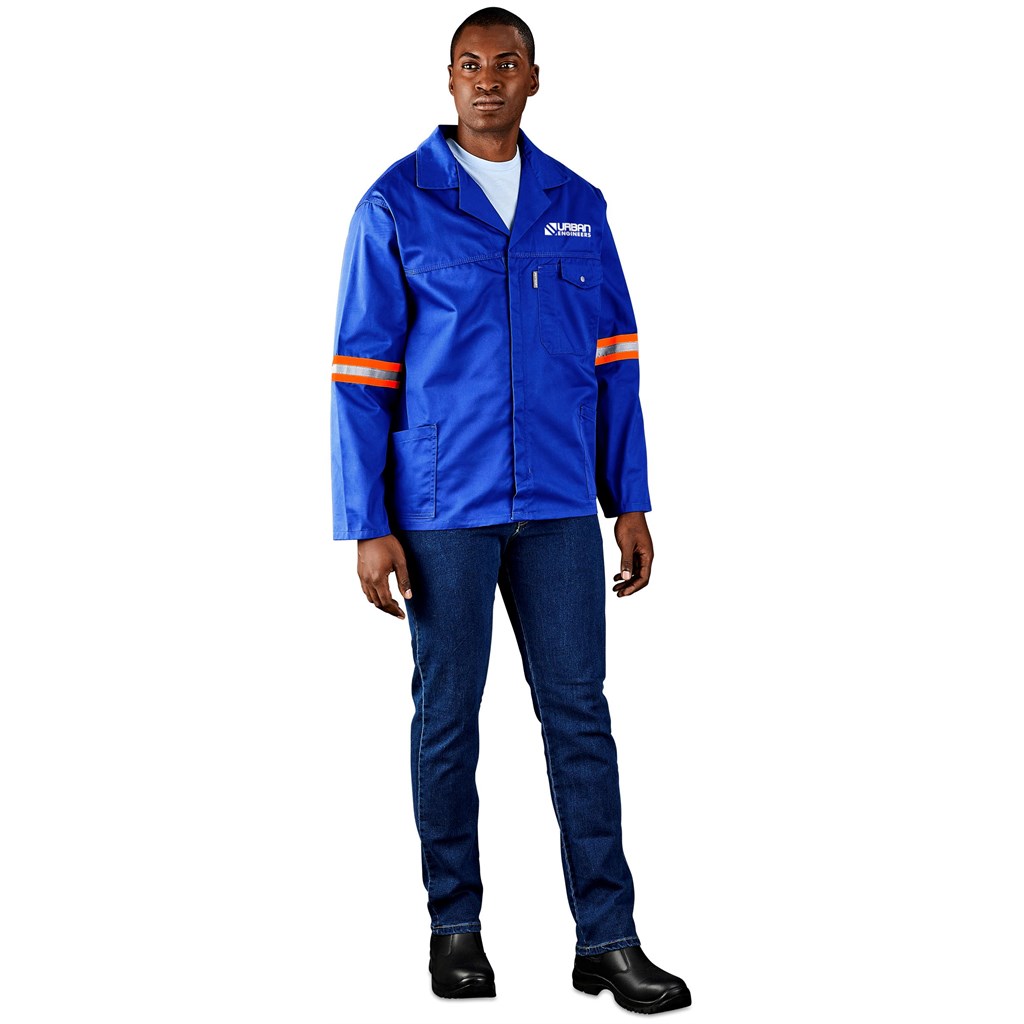 Site Premium Polycotton Jacket - Reflective Arms - Orange Tape - Image 4