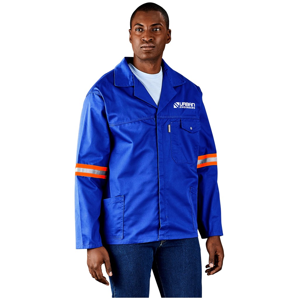 Site Premium Polycotton Jacket - Reflective Arms - Orange Tape - Image 2