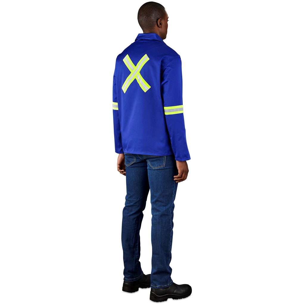 Site Premium Polycotton Jacket - Reflective Arms & Back - Yellow Tape - Image 2