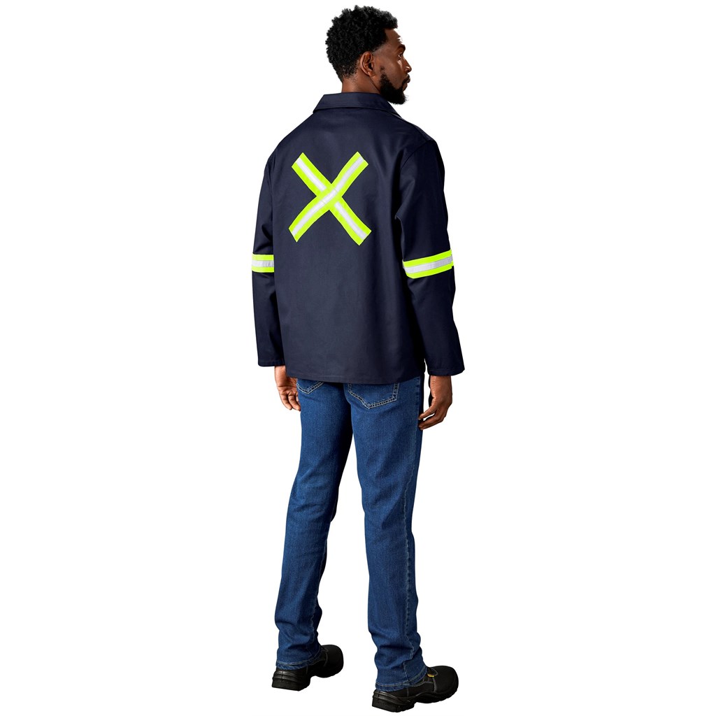 Artisan Premium 100% Cotton Jacket - Reflective Arms & Back - Yellow Tape - Image 7