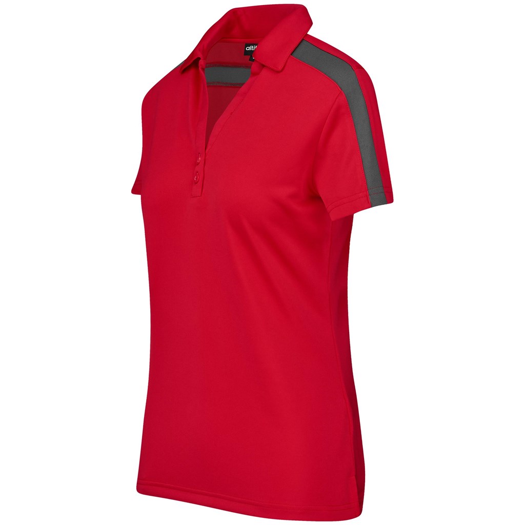 Ladies Nautilus Golf Shirt - Red - Image 2