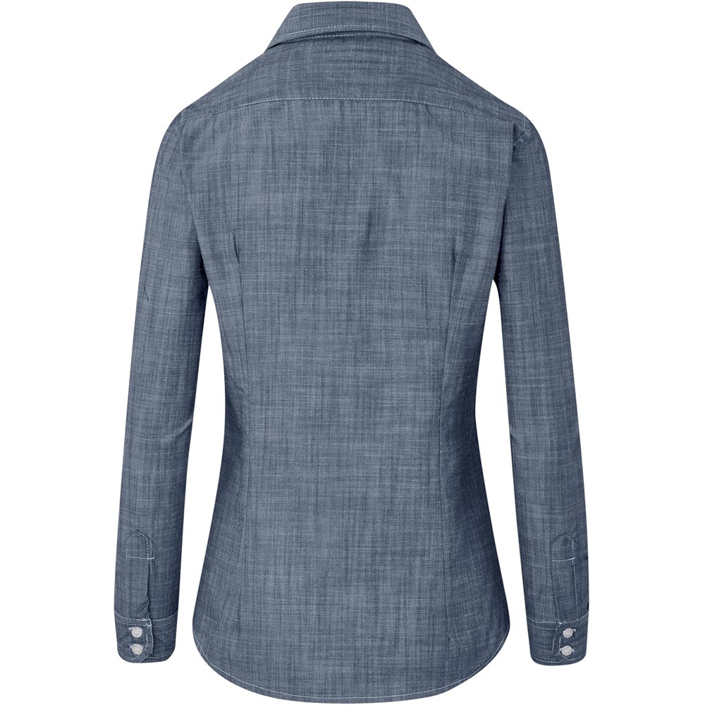 Ladies Long Sleeve Windsor Shirt - Navy - Image 2