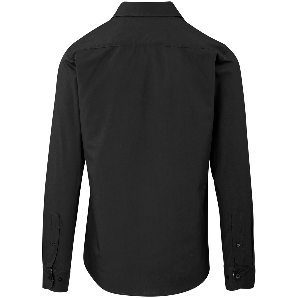Mens Long Sleeve Warrington Shirt - Black - Image 6