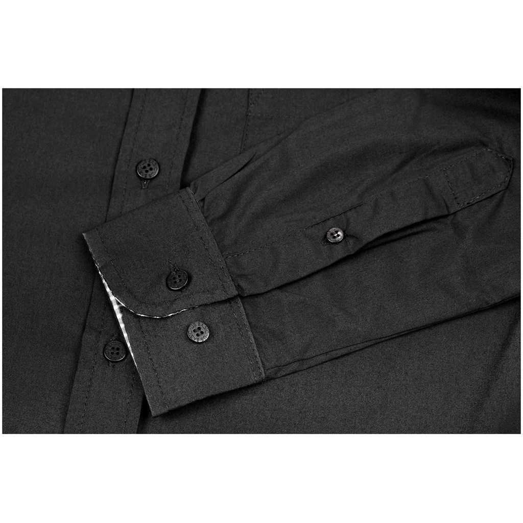 Mens Long Sleeve Warrington Shirt - Black - Image 4