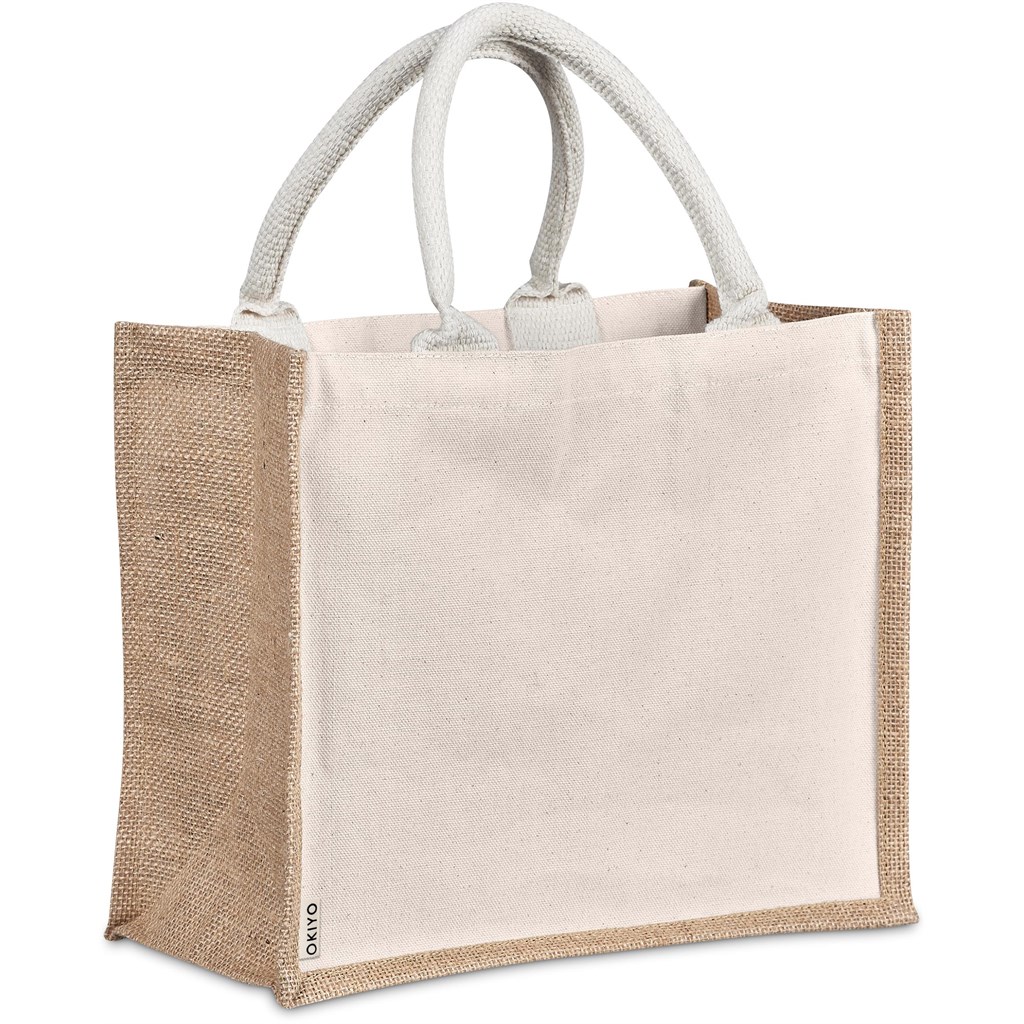 Okiyo Chinsai Midi Jute & Cotton Tote - Image 9