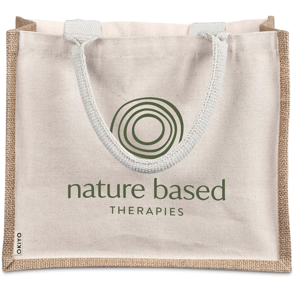 Okiyo Chinsai Midi Jute & Cotton Tote - Image 12