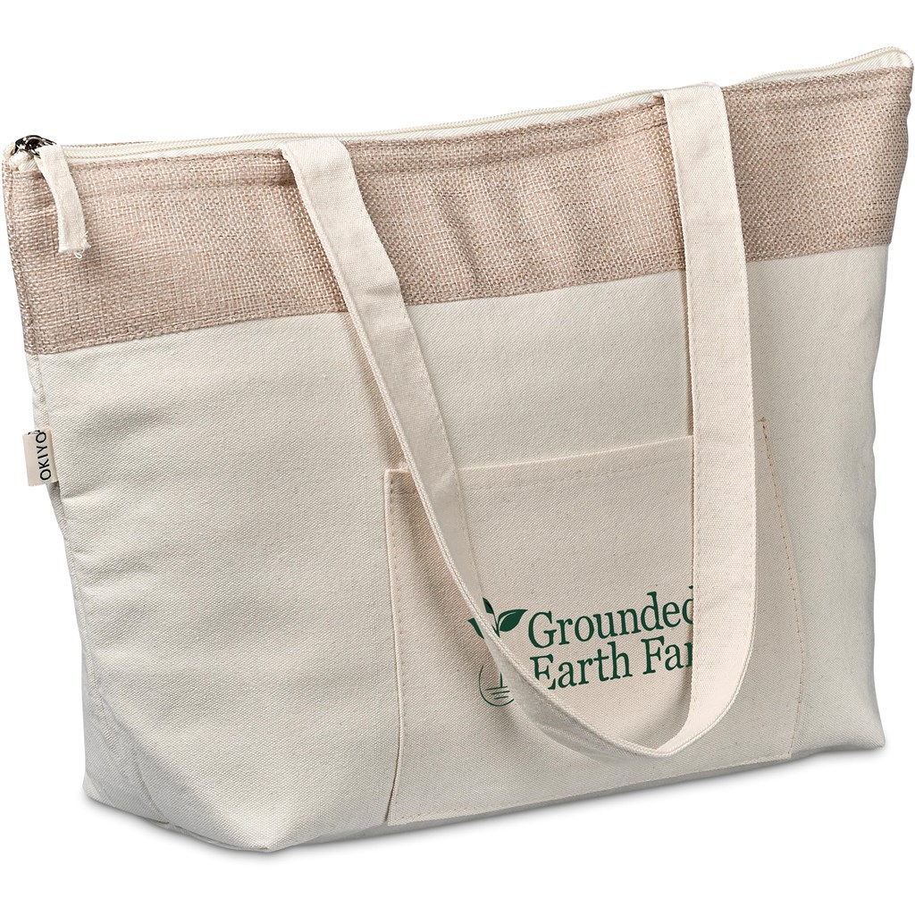 Okiyo Arshi Cotton & Jute 12 Can Lunch Cooler - Image 2