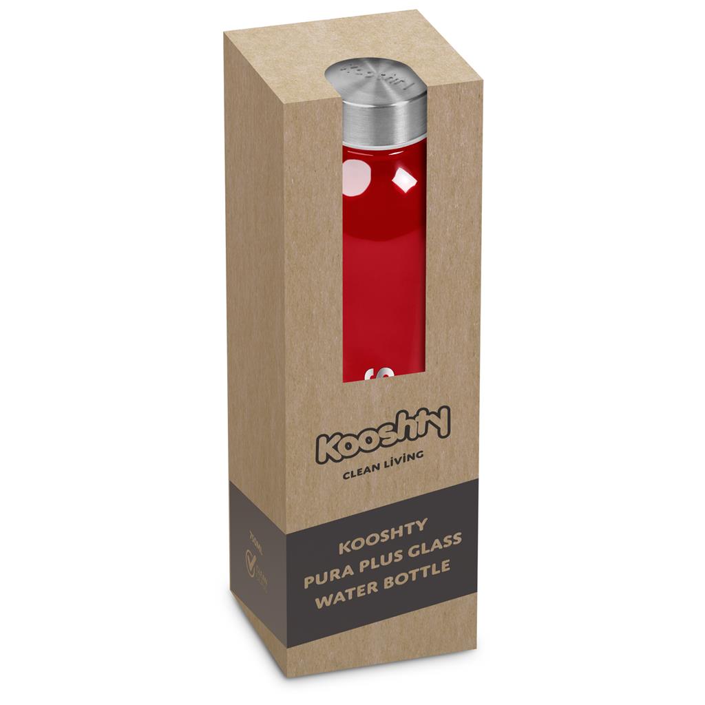 Kooshty Pura Plus Glass Water Bottle – 750ml - Red - Image 2