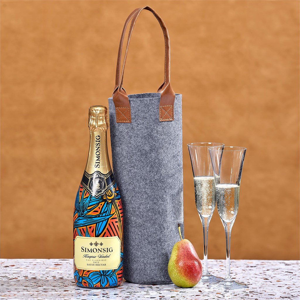 Okiyo Tahada RPET Felt Wine Tote - Image 3