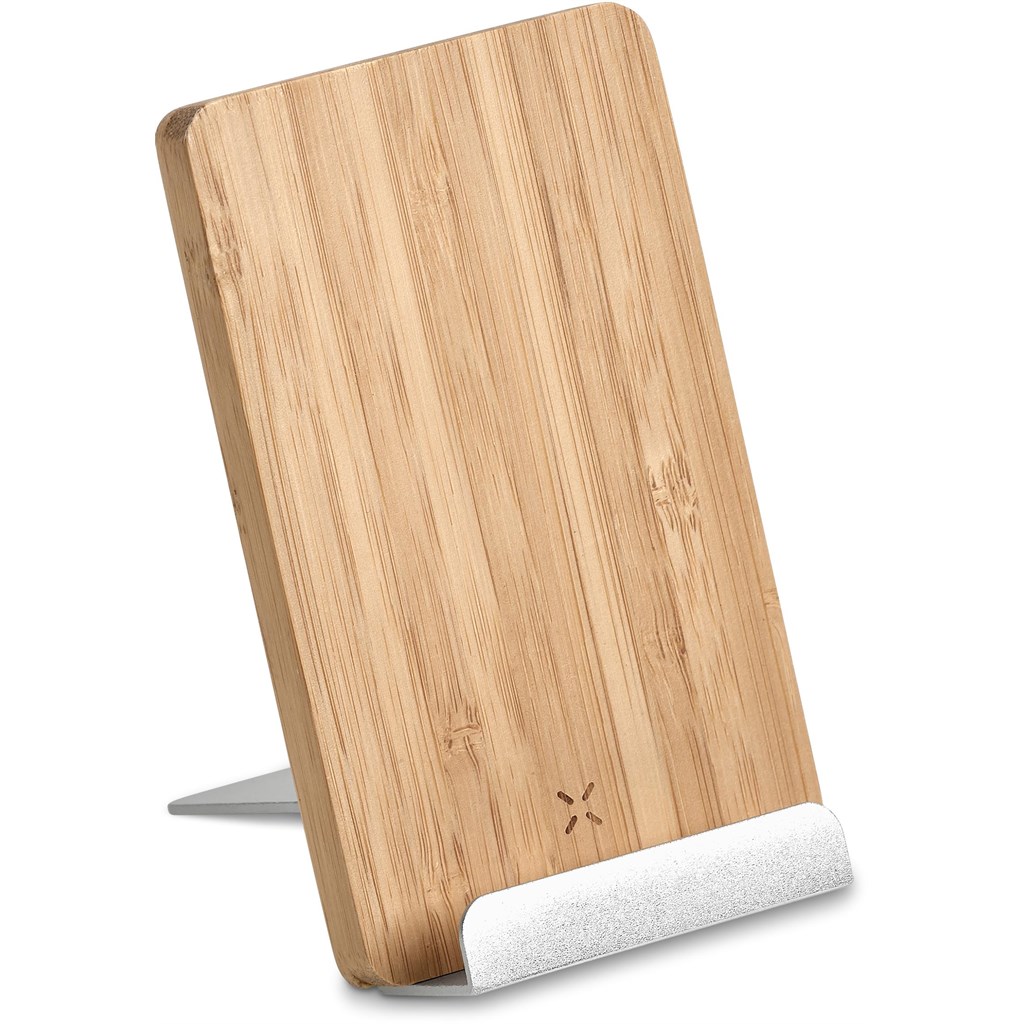 Okiyo Hakka Bamboo & Recycled Aluminium Wireless Charging Phone Stand - Image 10