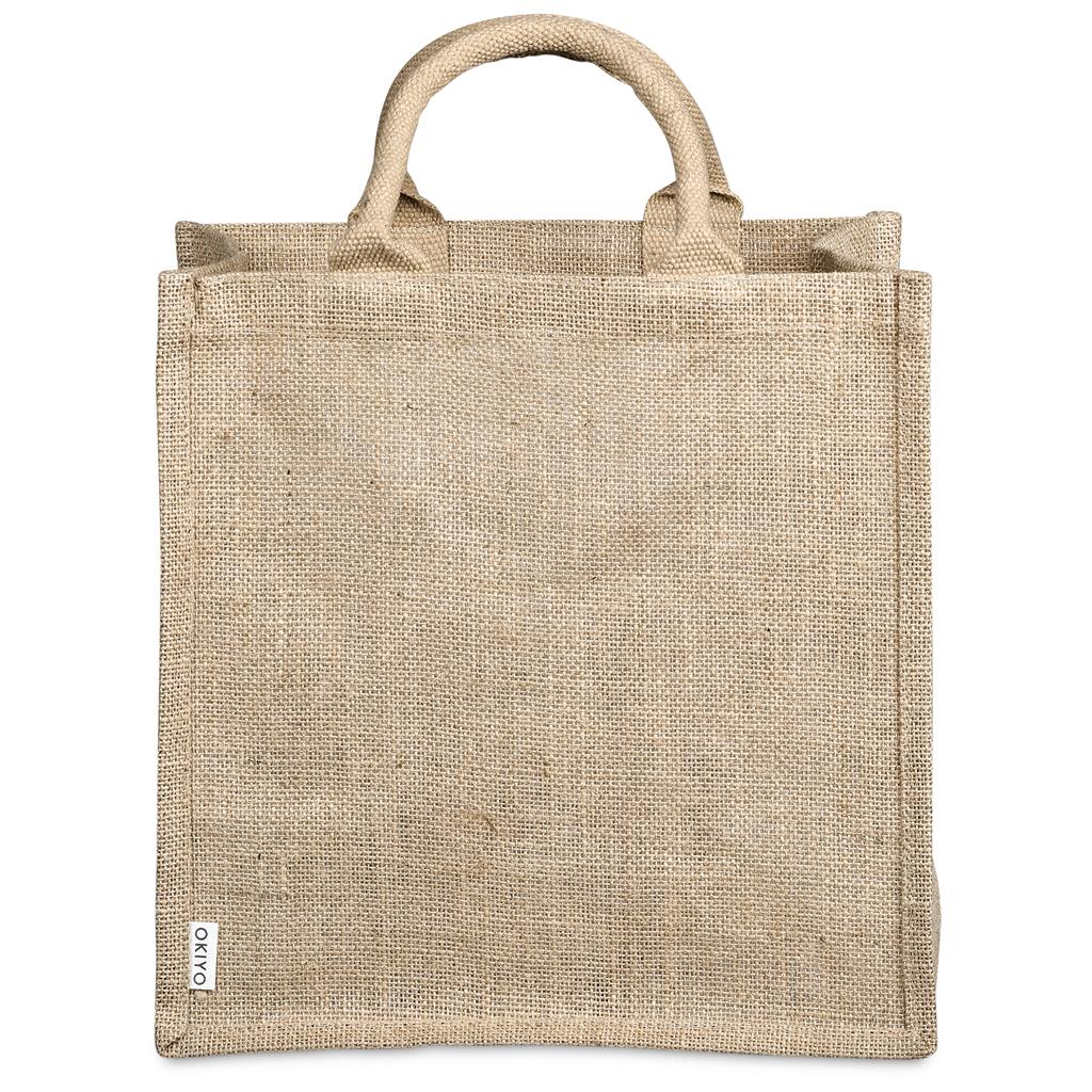 Pre-Production Sample Okiyo Nuri Sublimated Pocket Jute Tote - Image 2